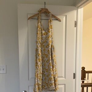 Pact Yellow Floral Midi Dress